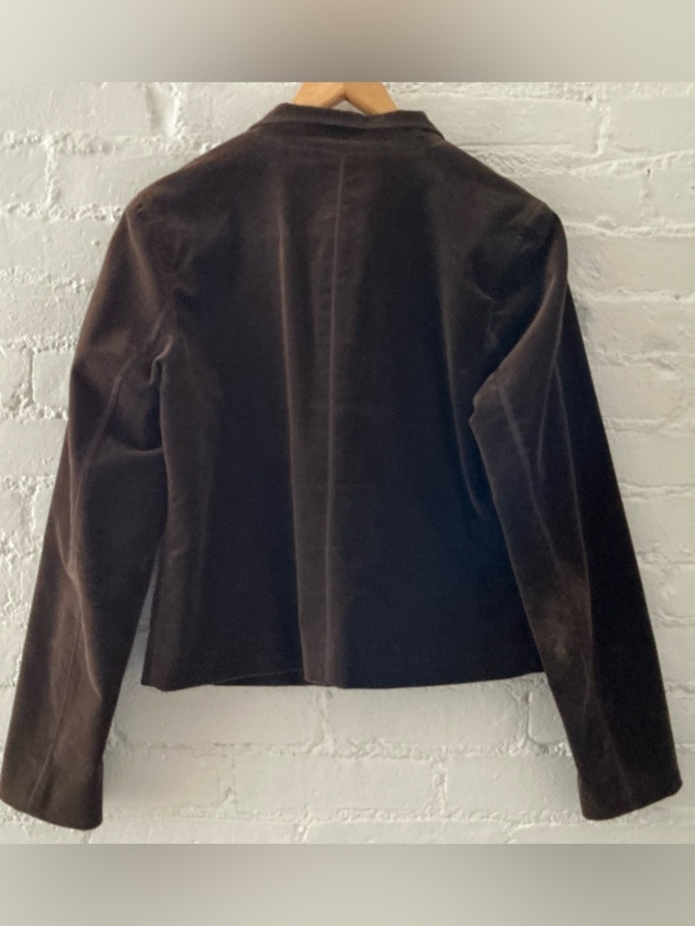 Gap Womens Chocolate Brown Velvet Blazer Jacket Cotton Stretch Academia Capsule - Picture 2 of 6